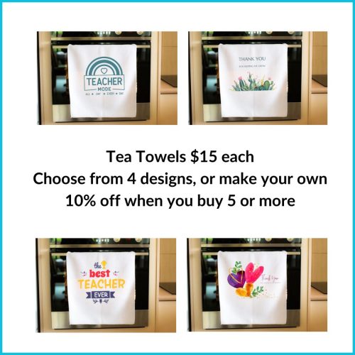 Teacher's end of year Personalised Gifts Presents Tea Towels